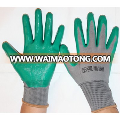 nylon coated nitrile gloves, antislip,oil resistance, Auto repair hand protection gloves