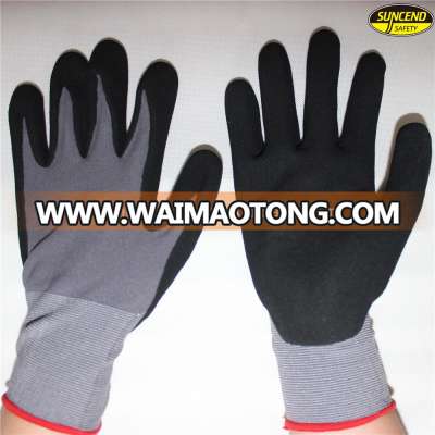 13G Nylon liner Black Foam Nitrile Coated Working Glove