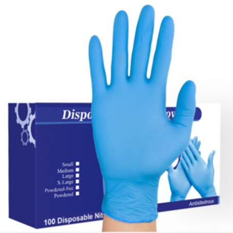 Blue Non-medical Powder Free Examination Disposable Nitrile Gloves