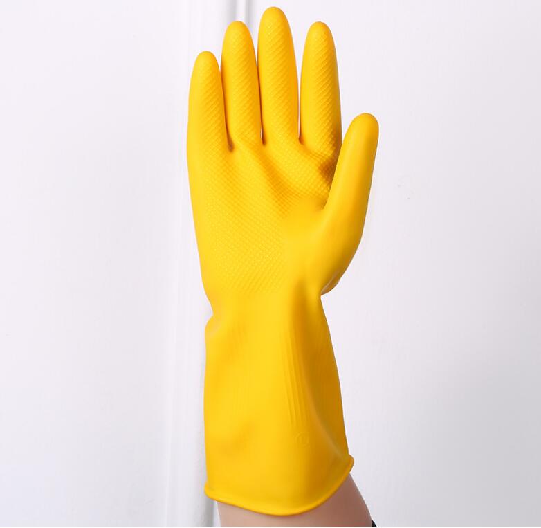 Unlied Natural Yellow Rubber Latex Household Cleaning Kitchen Gloves